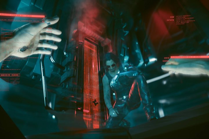 Entering Mikoshi to meet Alt Cunningham